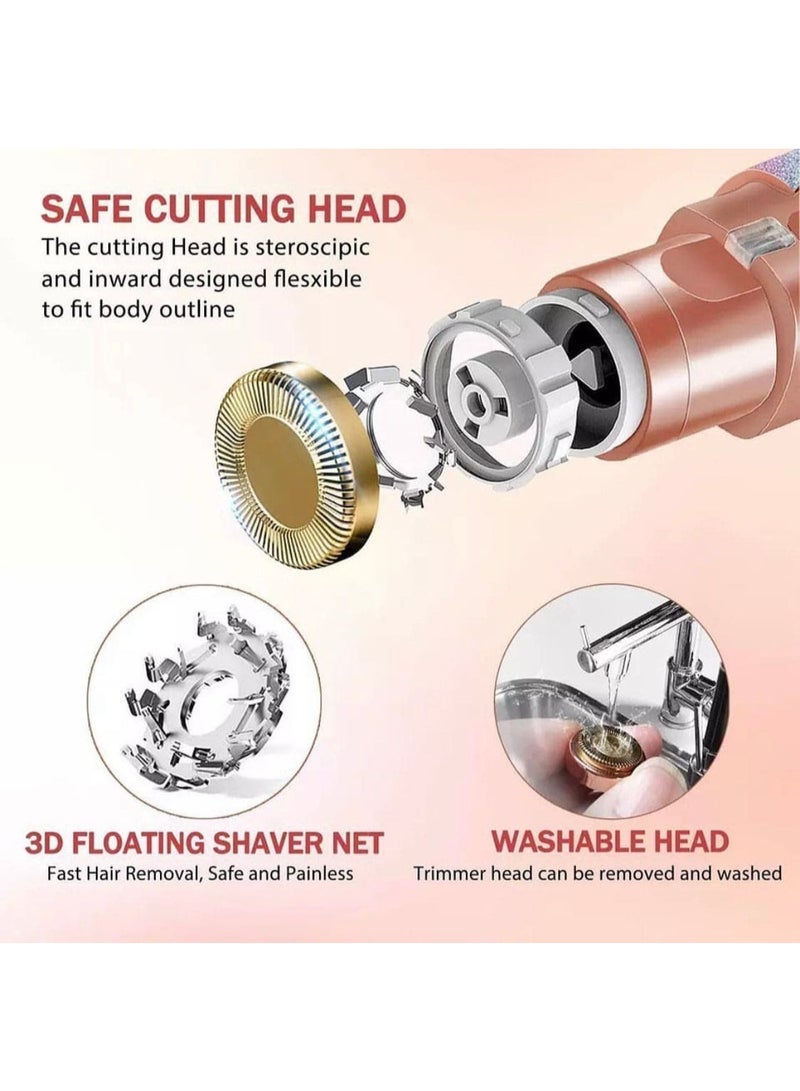 Eyebrow Trimmer & Facial Hair Remover for Women – 2-in-1 Painless Rechargeable Beauty Shaver with LED Light for Face, Lips, Nose, Chin, Bikini & Body Grooming for Smooth Skin - Image 4