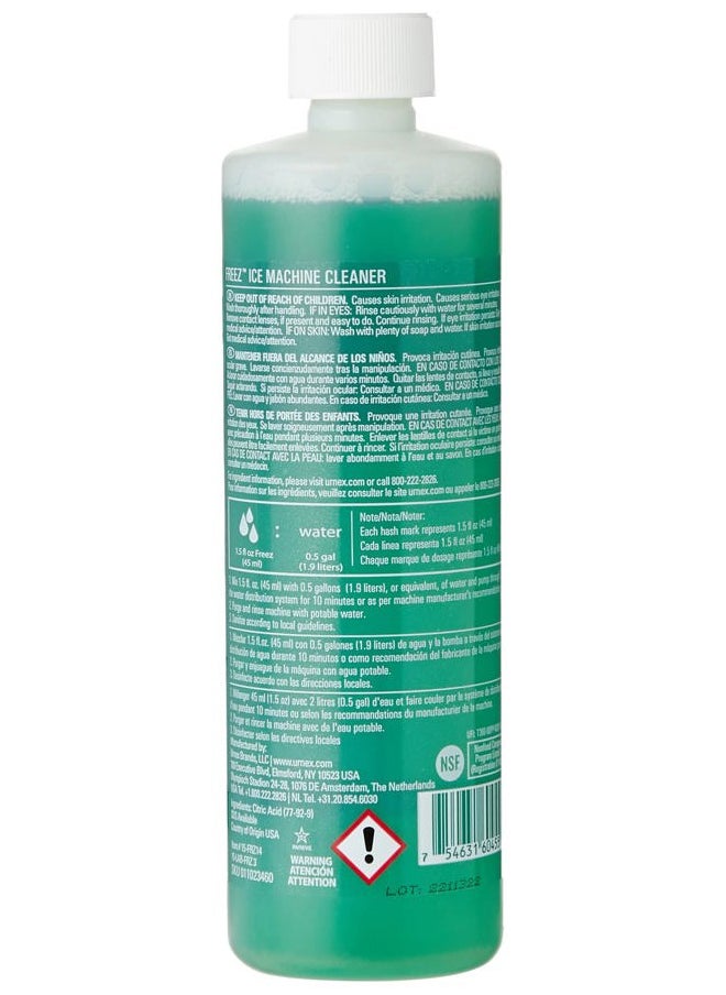 Urnex - Freez Ice Machine Cleaner - 14 Ounce - 5 Use - Nickel Safe Formula Based On Citric Acid Commercial Ice System Cleaning Product - Image 1