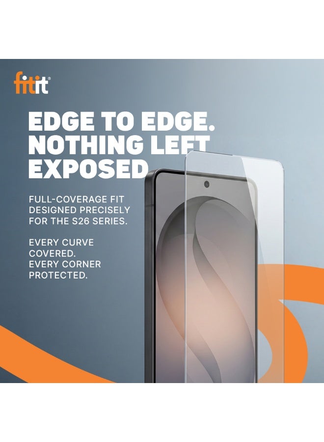 Fitit Tempered Glass Screen Protector for Samsung S26 Plus - 9H Hardness, HD Clarity, Fingerprint & Smudge Resistant, Case-Friendly - fitit - Image 5