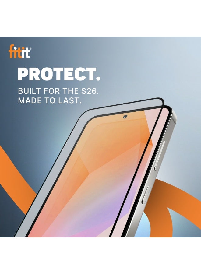 Fitit Tempered Glass Screen Protector for Samsung S26 Plus - 9H Hardness, HD Clarity, Fingerprint & Smudge Resistant, Case-Friendly - fitit - Image 2