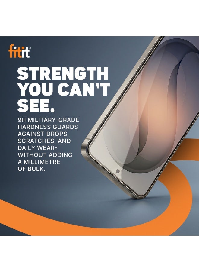 Fitit Tempered Glass Screen Protector for Samsung S26 Plus - 9H Hardness, HD Clarity, Fingerprint & Smudge Resistant, Case-Friendly - fitit - Image 4