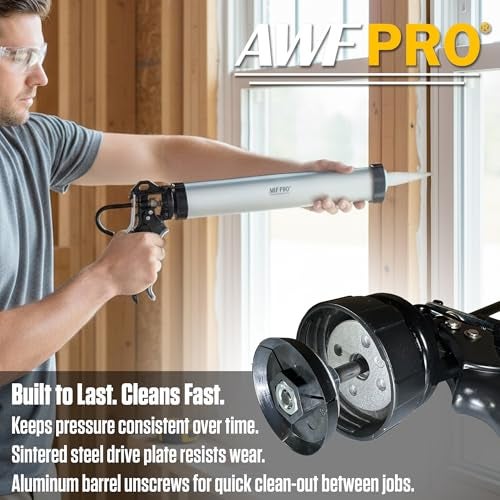 AWF PRO Sausage Caulking Gun, 20 oz Foil Pack and 10 oz Cartridge Convertible, 18:1 Thrust Ratio, Aluminum Barrel, Includes 3 Tips - Image 3