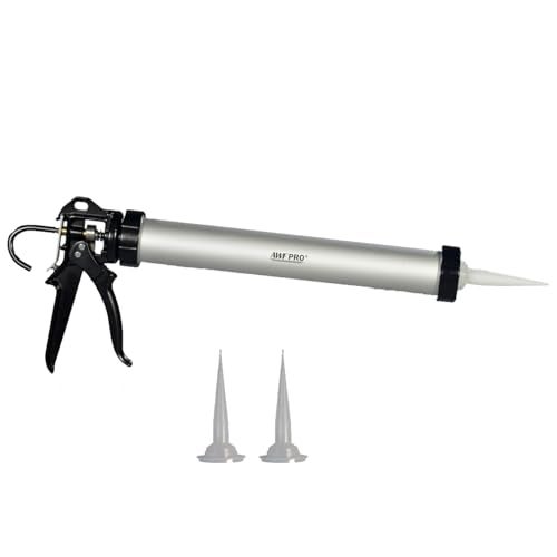 AWF PRO Sausage Caulking Gun, 20 oz Foil Pack and 10 oz Cartridge Convertible, 18:1 Thrust Ratio, Aluminum Barrel, Includes 3 Tips - Image 1