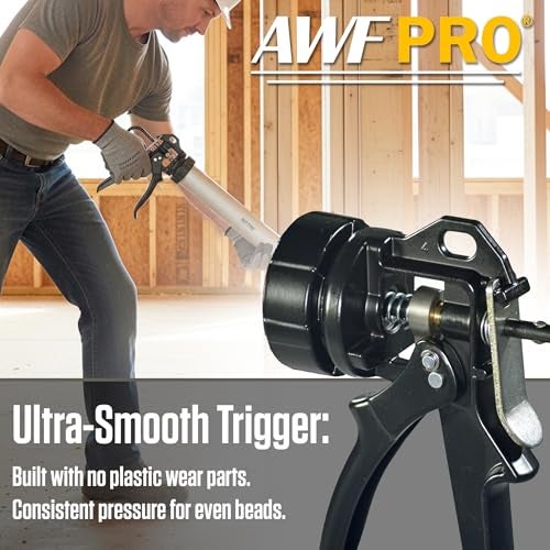 AWF PRO Sausage Caulking Gun, 20 oz Foil Pack and 10 oz Cartridge Convertible, 18:1 Thrust Ratio, Aluminum Barrel, Includes 3 Tips - Image 4