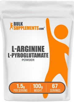 BULKSUPPLEMENTS.COM .com L-Arginine L-Pyroglutamate Powder - Arginine Supplement, Nitric Oxide Supplement - Gluten Free, 1.5g per Serving, 100g (3.5 oz) (Pack of 1)  - Image 1