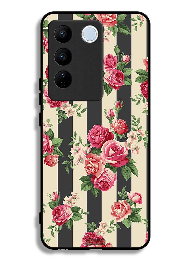 Tolwak غطاء حماية لهاتف فيفو V27e بنمط الورود - Image 1