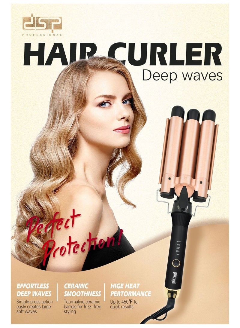 Straight Curl Dual-purpose Multi-function Curling Iron Long-lasting Styling without Damaging Hair Straightening Iron Clip Iron European Standard - Image 5