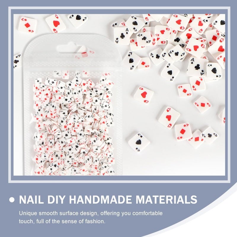 minkissy 4 Nail Art Accessories Heart Decor Manicure Cube Nail Charms Clay Nail Slices Nail Art Diy Decors Nail Art Charms Designer Nail Charms Polymer Clay Playing Cards Set - Image 5