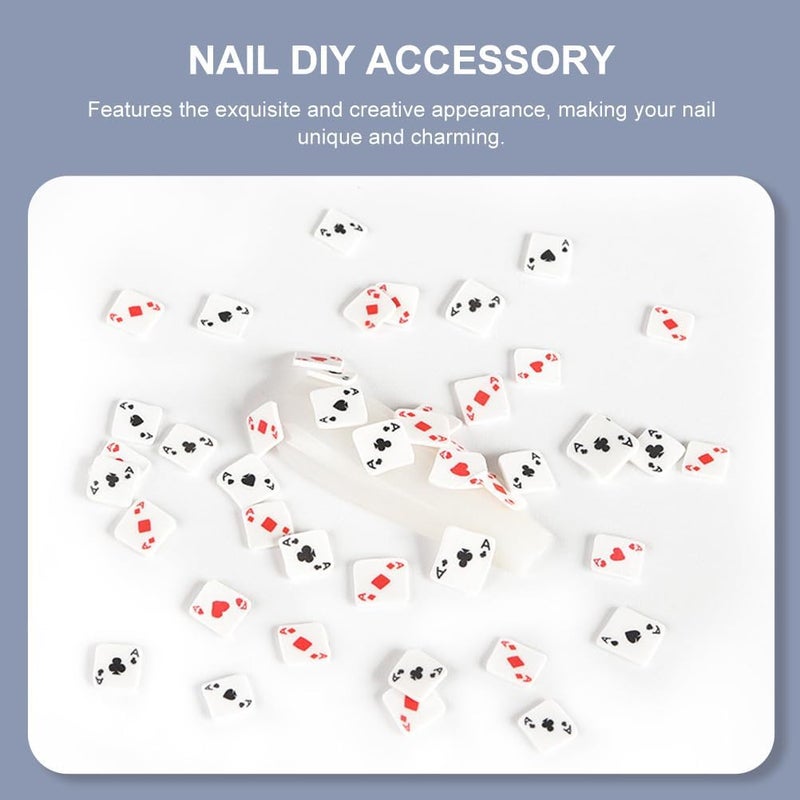 minkissy 4 Nail Art Accessories Heart Decor Manicure Cube Nail Charms Clay Nail Slices Nail Art Diy Decors Nail Art Charms Designer Nail Charms Polymer Clay Playing Cards Set - Image 4