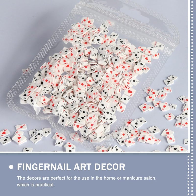 minkissy 4 Nail Art Accessories Heart Decor Manicure Cube Nail Charms Clay Nail Slices Nail Art Diy Decors Nail Art Charms Designer Nail Charms Polymer Clay Playing Cards Set - Image 3