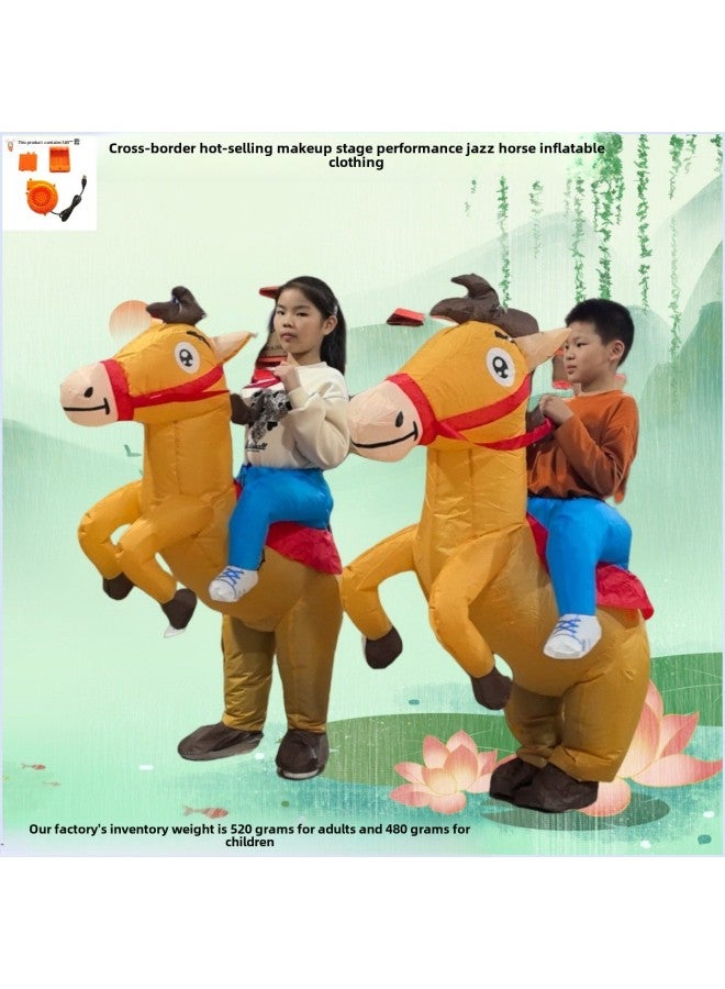 بدلة أداء حصان الجاز للهالوين بدلة لطيفة على شكل حيوان الجاز قابلة للنفخ - اللون: مراهق 120-150 سم - Image 3