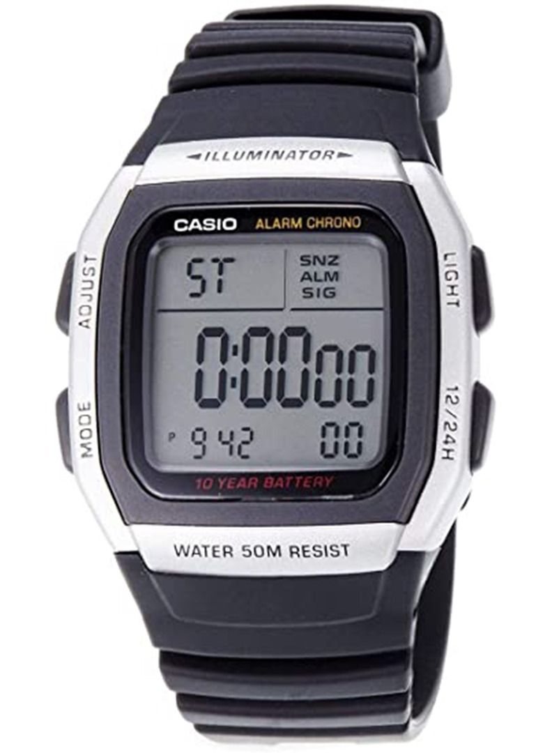 CASIO Men's Youth Water Resistant Digital Watch W-96H-1Avdf - 37 mm - Black - Image 1