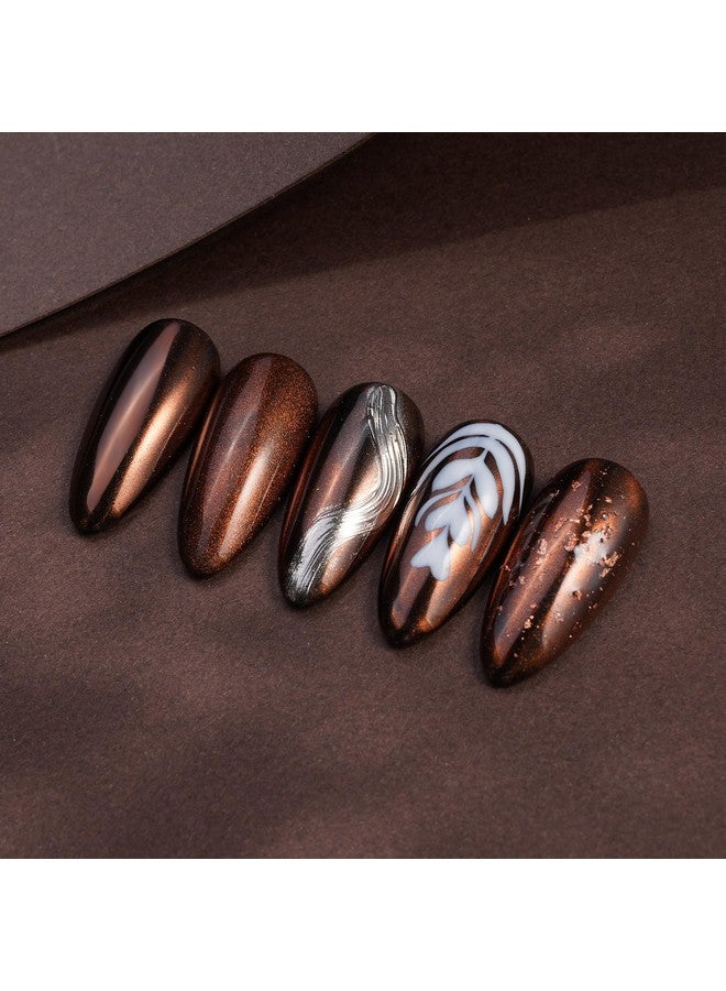 Pretty Diva PrettyDiva Chrome Nail Powder - Coffee Chocolate Effect Nail Art Mirror Chrome Nail Powder, Brown Metallic Mirror Chrome Powder Pigment for Nail Art Decoration - Image 2