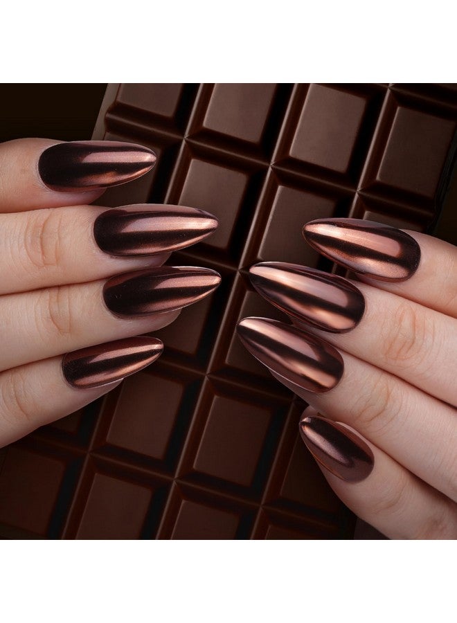Pretty Diva PrettyDiva Chrome Nail Powder - Coffee Chocolate Effect Nail Art Mirror Chrome Nail Powder, Brown Metallic Mirror Chrome Powder Pigment for Nail Art Decoration - Image 4