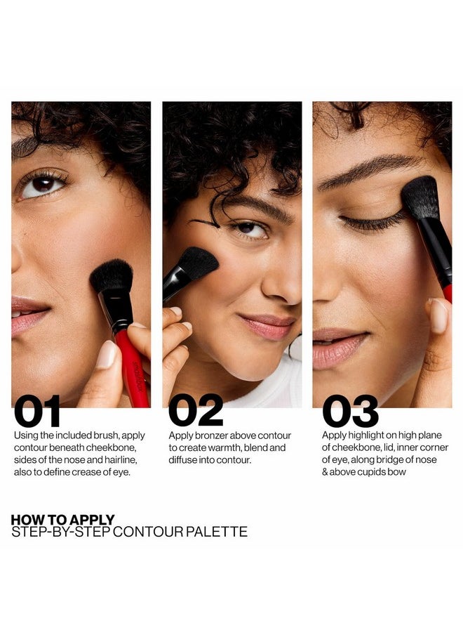 SmashBox Smashbox Step-By-Step Contour Kit | Buildable, Highlight, Shapes + Brush, 0.4 Ounce, Light/Medium  - Image 3