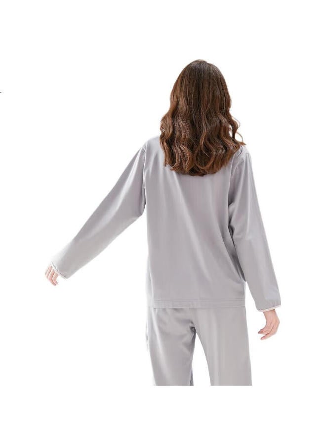 Fenton Fenteng Women'S Pure Cotton 5A Antibacterial New Spring Contrast Color V-Neck Home Wear Set - Image 1