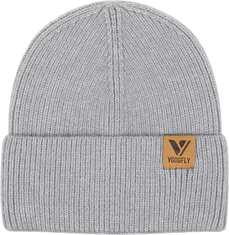 Vgogfly Beanie Men Slouchy Knit Skull Cap Warm Stocking Hats Guys Women Striped Winter Beanie Hat Cuffed Plain Hat - Image 2