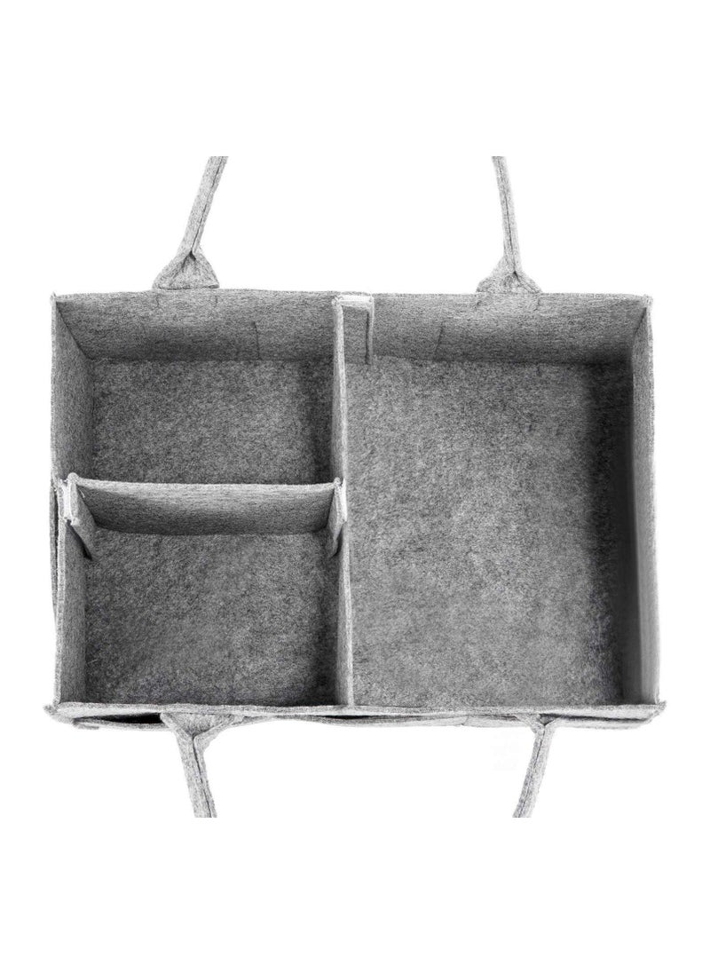 BLOOMING TIME Baby Diaper Changing Organizer Basket Nursery Diapers Table Caddy Bag - Grey  - Image 4