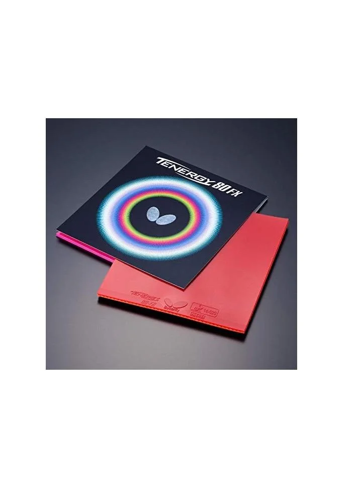 BUTTERFLY Butterfly Tenergy 80 Fx Table Tennis Rubber Inverted Professional Butterfly Table Tennis Rubber Red (1.9mm)