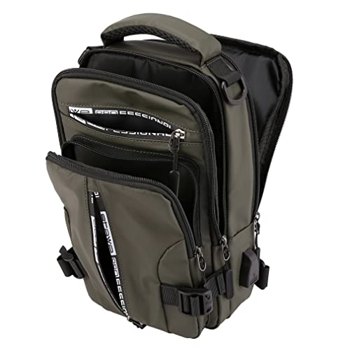 Hebetag Nylon Casual Sling Bag Backpack Handbag for Men Travel Outdoors Sports Hiking Crossbody Chest Pack Shoulder Pouch Multipurpose Daypack, with USB charging port (Black) - Image 5