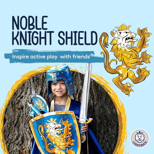 Liontouch Noble Knight Foam Shield for Kids BlueLarge Age 38 177 x 138 in Medieval Pretend Play Toy with Golden Lion Theme Safe Battle Accessory for Dress Up Costumes for Boys - Image 5