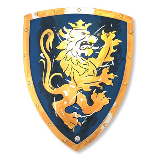 Liontouch Noble Knight Foam Shield for Kids BlueLarge Age 38 177 x 138 in Medieval Pretend Play Toy with Golden Lion Theme Safe Battle Accessory for Dress Up Costumes for Boys - Image 1