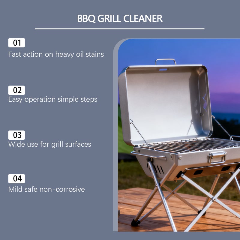 Jakehoe Barbecue Grill Cleaner Outdoor Picnic Barbecue Grill Stain Remover And Oil Stain Renewing And Brightening Cleaning Agent - Image 5