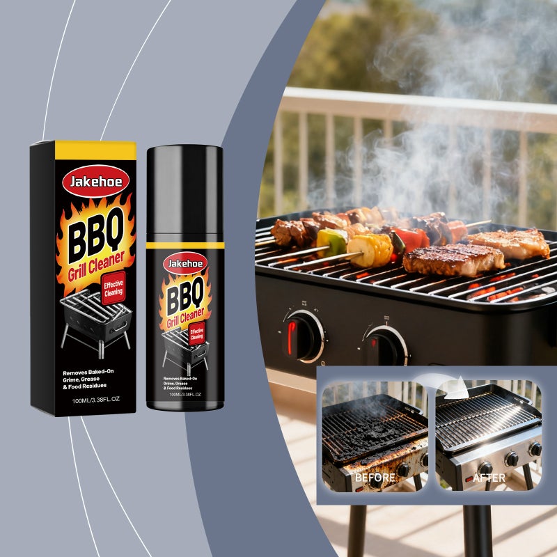 Jakehoe Barbecue Grill Cleaner Outdoor Picnic Barbecue Grill Stain Remover And Oil Stain Renewing And Brightening Cleaning Agent - Image 2