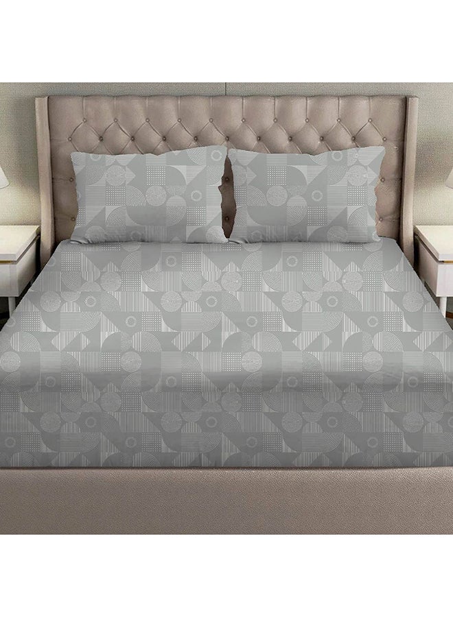 Danube Home Albany Super King Bed Fitted Sheet Set 200x200+30 cm/50x75+15 cm Grooves Grey | 80 Cotton; 20 Lyocell Bedding Set For Bedroom - Image 2