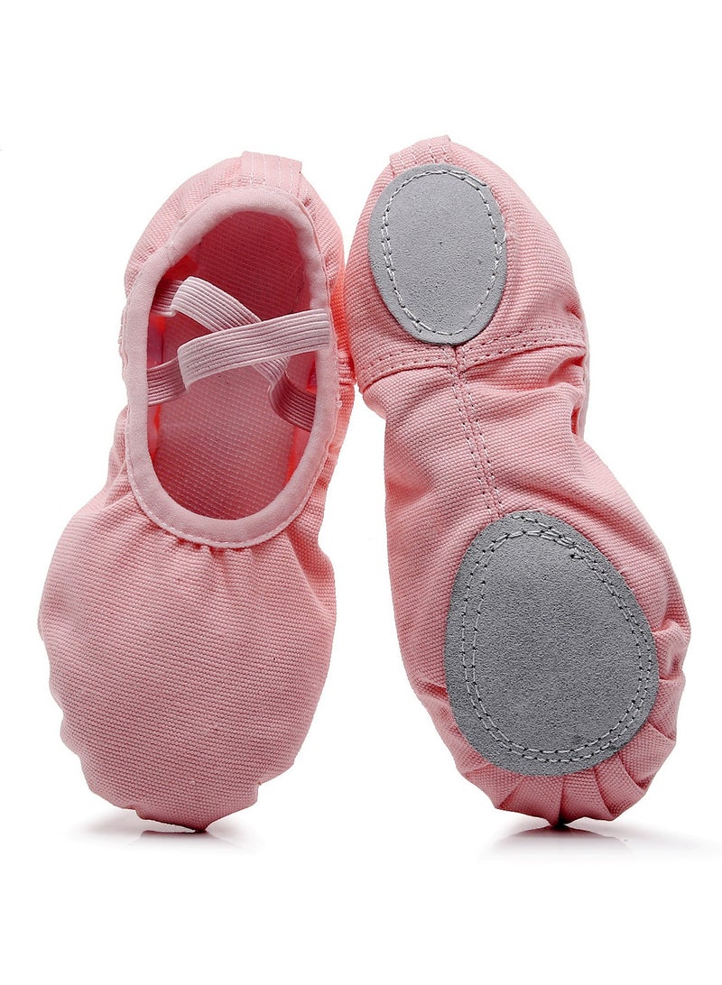 Generic Soft Bottom Dancing Yoga Ballet Shoes Elastic Mouth Lace Free Shoes for Girls Pink Color  - Image 1