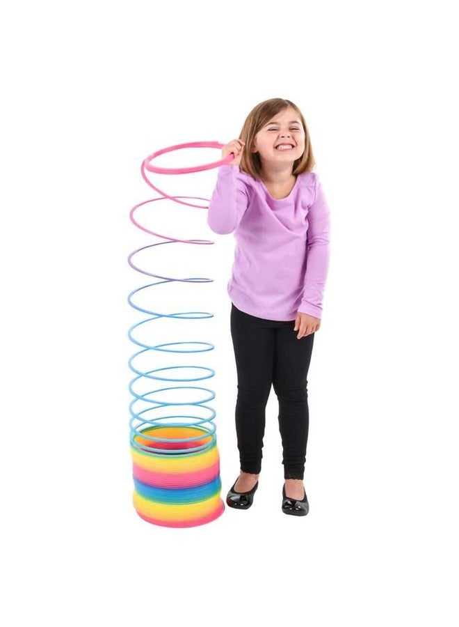 The Dreidel Company The Dreidel Company Jumbo Rainbow Plastic Coil Spring, Party Favor for Kids, Individually Wrapped, 7" (175mm) Spring (Single) - Image 3