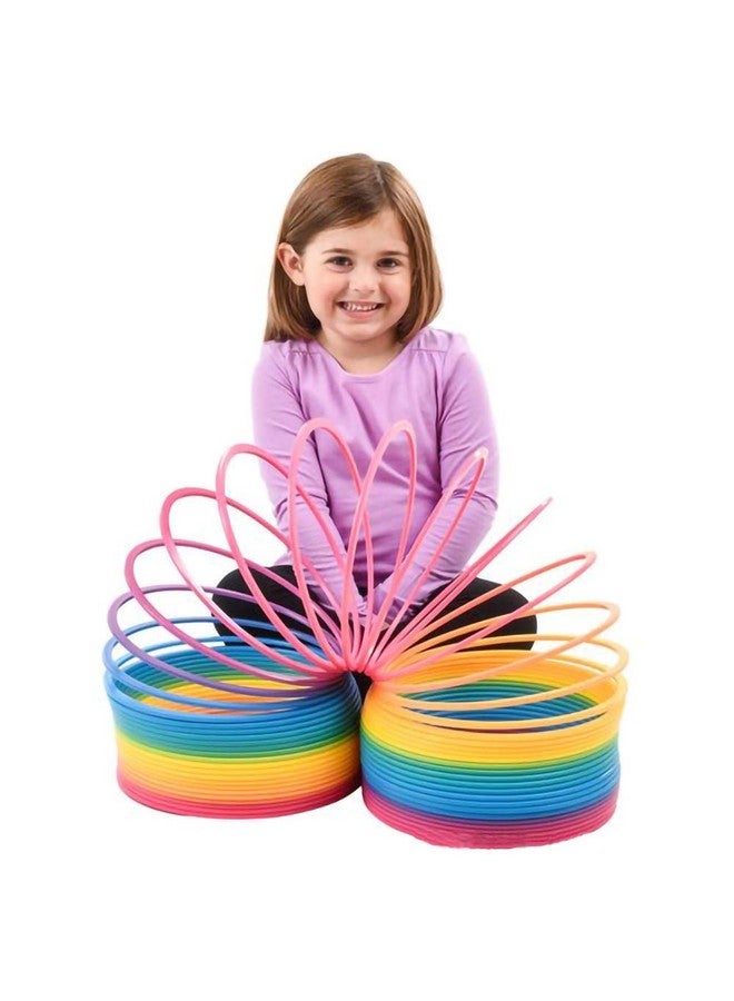 The Dreidel Company The Dreidel Company Jumbo Rainbow Plastic Coil Spring, Party Favor for Kids, Individually Wrapped, 7" (175mm) Spring (Single) - Image 2