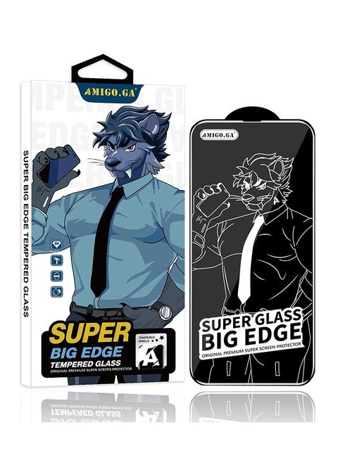 Big Edge Hardness Tempered Glass Screen Protector With Black Frame With Gelatin Back Screen For Iphone 13 Pro Max