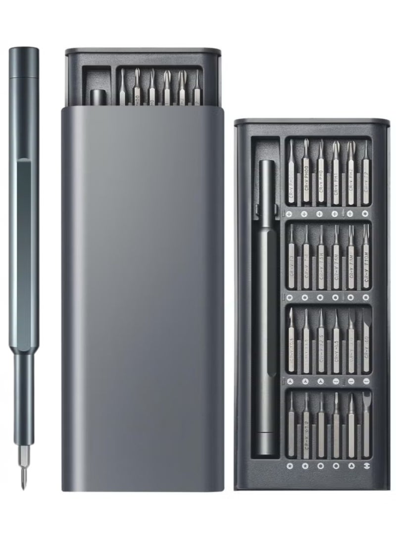 LIMOS 24 in 1 Mini Screwdriver Magnetic Driver Bits Set S2 Alloy Steel Pocket Manual Screwdriver Tool Set Repair Tool Kit Grey - Image 3