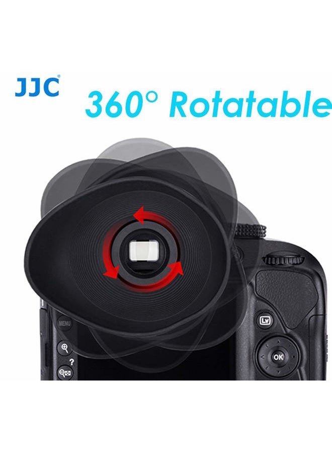 Fotasy كوب عين JJC EN-DK19 كبير، قطعة عين مطاطية ناعمة بتصميم بيضاوي مريح، عدسة عرض D850، بديل DK 19، 65*51*34 مم، متوافق مع نيكون D850 D810 D800E D800 D500 D3 D3S D3X D4 D4S D5 Df - Image 2