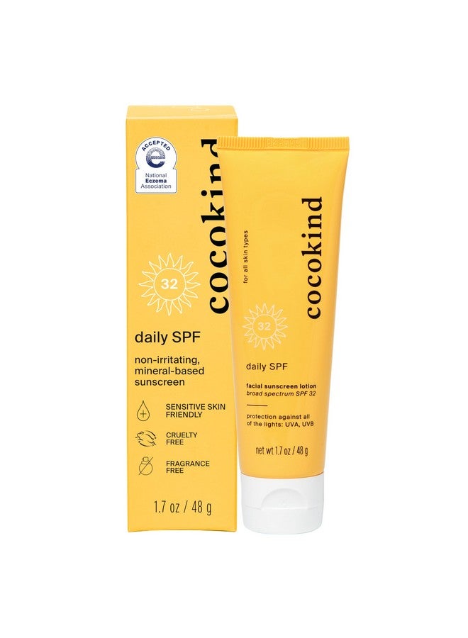 كوكو كايند واقي شمسي يومي من كوكوكايند، واقي شمسي للوجه، واقي شمسي معدني مع أكسيد الزنك، بدون رائحة، آمن على الشعاب المرجانية مع حماية من أشعة الشمس SPF 32 - Image 1