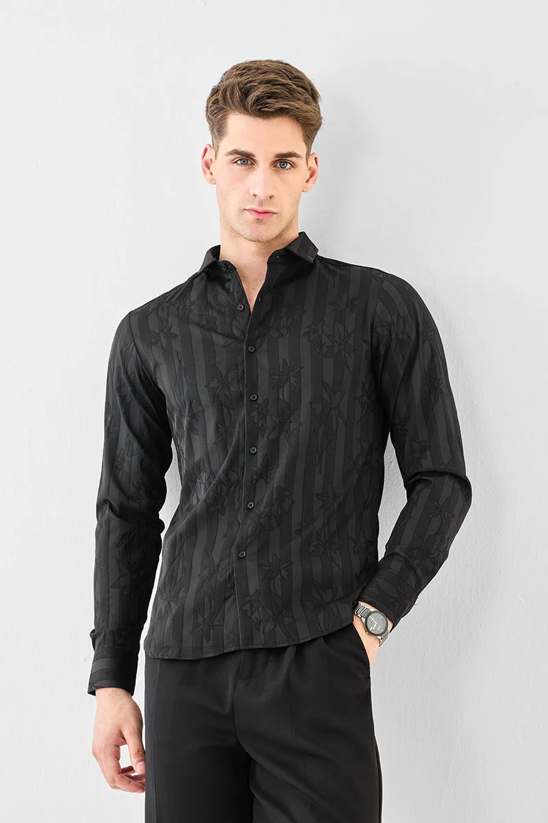 SNITCH Jacquard Slim Fit Shirt