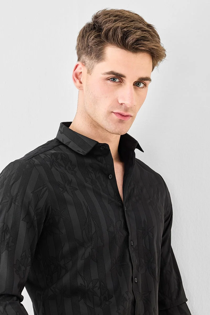 SNITCH Jacquard Slim Fit Shirt