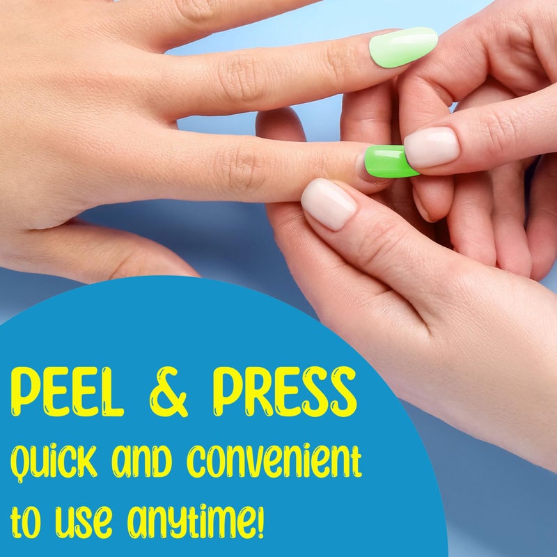 Expressions 7 Day Manicure Collection - 84PC Press On Nail Set, Day-of-The-Week Adhesive False Nails for Girls (Set of Brights or Pastels) â€“ Colorful Novelty Designs Stick On Nails for Kids - Image 5