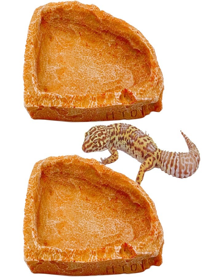 CATENEED 2 Pack Corner Reptile Water Dish Food Bowl Bearded Dragon Bowls, Reptile Food Bowl for Hermit Crab Bearded Dragon Lizard Gecko Frog Tortoise - Image 1