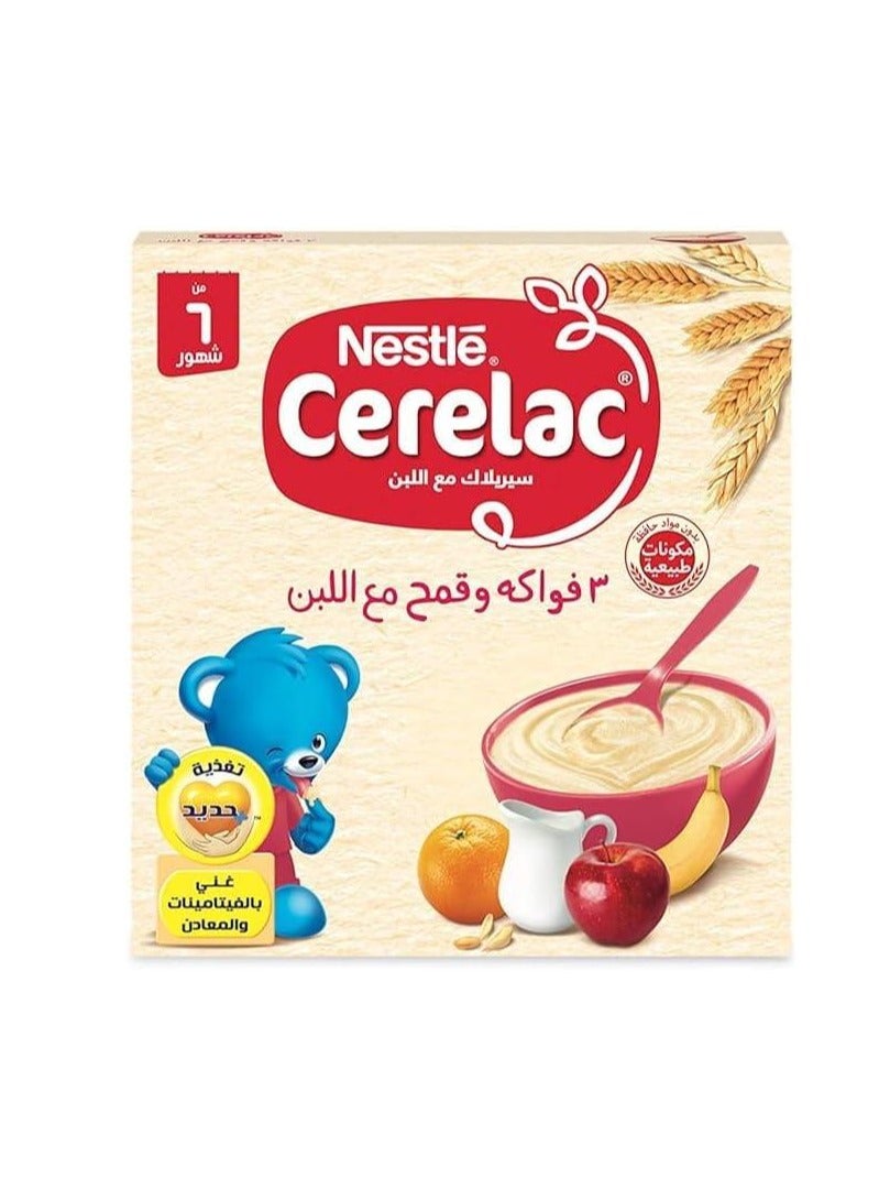 3 فواكه قمح مع حليب 125