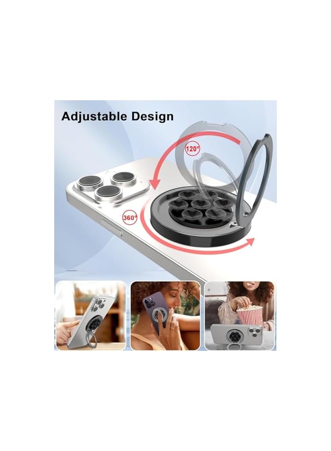 Green Tiger Magnetic Phone Ring Holder for Mag-Safe, Magnetic Silicone Phone Grip Suction Cup Mount for TikTok Videos and Selfies, with Magnetic Patch for iPhone 15/14/13/12 Series - Image 3