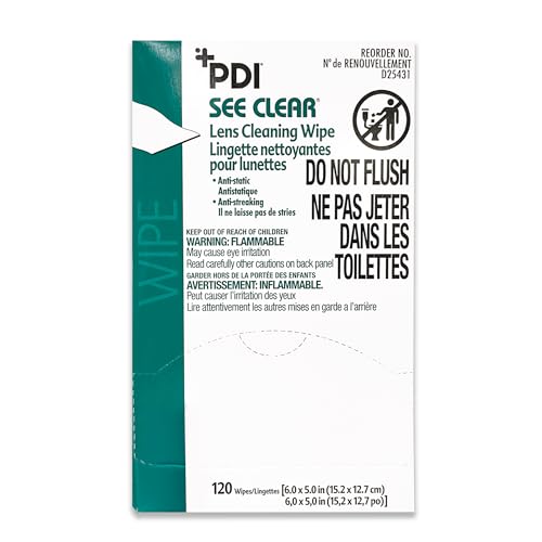 PDI See Clear Lens Cleaning Wipes NonStreaking AntiStatic for Glasses Eyeglasses Loupes Safety Eyewear 1 Box of 120 Individually Wrapped Packets Large 6 x 5 - Image 5