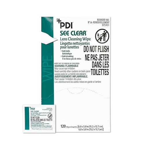 PDI See Clear Lens Cleaning Wipes NonStreaking AntiStatic for Glasses Eyeglasses Loupes Safety Eyewear 1 Box of 120 Individually Wrapped Packets Large 6 x 5 - Image 2