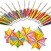 Bilipala 50 PCS Colorful Paper Umbrellas Cocktail Parasol Picks Cupcake Toppers Picks - Image 3