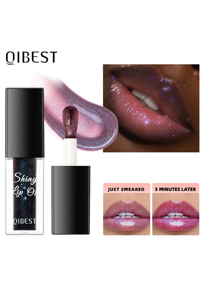 كيو آي بست زيت الشفاه اللامع - زيت الشفاه لتغيير اللون الأسود ، ملمع الشفاه الملون السحري اللامع ، زيت الشفاه المغذي طويل الأمد ، مرطب الشفاه غير اللزج للعناية بالشفاه والشفاه الجافة - Image 1