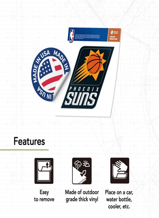Desert Cactus Phoenix Suns NBA USA National Basketball Officially Licensed Sticker Vinyl Decal Laptop Water Bottle Car Scrapbook (IND 2) - Image 4