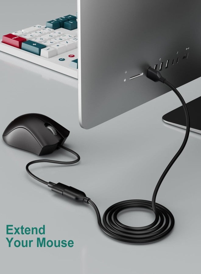 Besgoods USB Extension Cable, 4-Pack 6ft/2m USB 2.0 Extension Cable A Male to A Female Extender Cord for Keyboard,Mouse,Printer-Black - Image 4