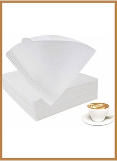 JSDUN 100-Piece Paper Coffee Filter V60 Disposable Conical White Size 02 for Pour-Over and Drip Coffee Machines (1-4 Cups)  - Image 1