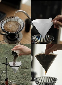 JSDUN 100-Piece Paper Coffee Filter V60 Disposable Conical White Size 02 for Pour-Over and Drip Coffee Machines (1-4 Cups)  - Image 4